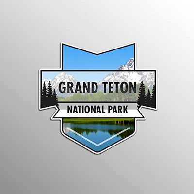 2-Pack Grand Teton National Park Decal Sticker | 4.7-Inches by 4.4-Inches | Premium Quality Vinyl Sticker | UV Protective Laminate | PD935
