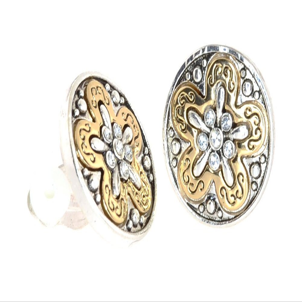 Two tone "4 OCEANIC ANIMAL DESIGN" Simulated Rhinestone"CLIP-ON" Earrings (Medusa)
