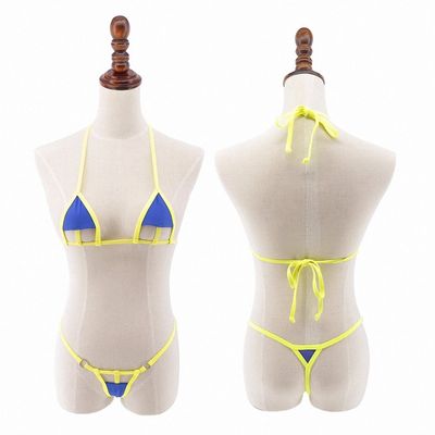 Tinpia Womens Sexy Scrunch Butt Micro G-String Bikini Wild Life Biquini Extreme Thong Swimsuit Sunbathing Costumes Biquinis Bathing Suit 1676Blue One Size