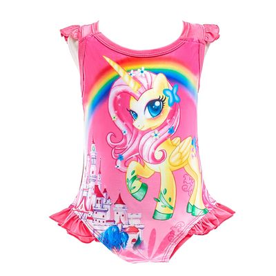 Dressy Daisy Girls Unicorn One Piece Bathing Suit Swimsuit Swimwear Size 4T Hot Pink 054