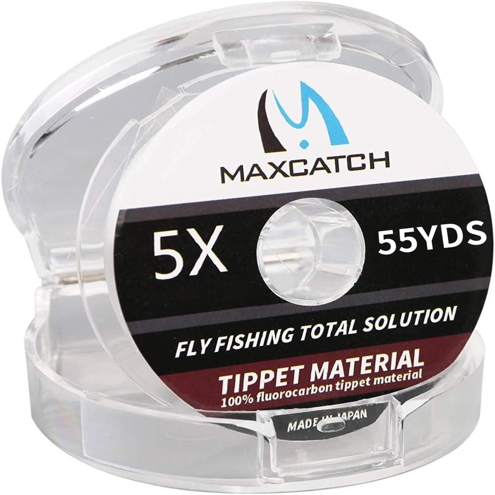 M MAXIMUMCATCH Maxcatch Fluorocarbon Fly Fishing Tippet Material Leader Line Virtually Invisible 55yards 0X-6X (Made in Japan) (Freshwater Fluorocarbon, Combo: 3X+4X+5X)