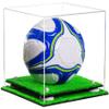 Better Display Cases Acrylic Display Case for Collectibles, Full Size Soccer Ball Display Case, White Risers & Turf Base, Handcrafted Showcase Box.DIM;9.75" L x 9.75" W x 9.75" H.(A027-WR) view 1