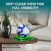 Better Display Cases Acrylic Display Case for Collectibles, Full Size Soccer Ball Display Case, White Risers & Turf Base, Handcrafted Showcase Box.DIM;9.75" L x 9.75" W x 9.75" H.(A027-WR) view 2