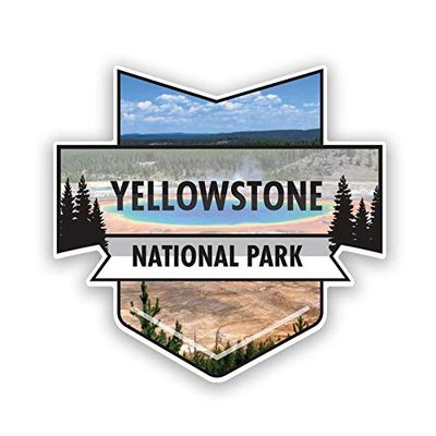 2-Pack Yellowstone National Park Decal Sticker | 4.7-Inches by 4.4-Inches | Premium Quality Vinyl Sticker | UV Protective Laminate | PD968