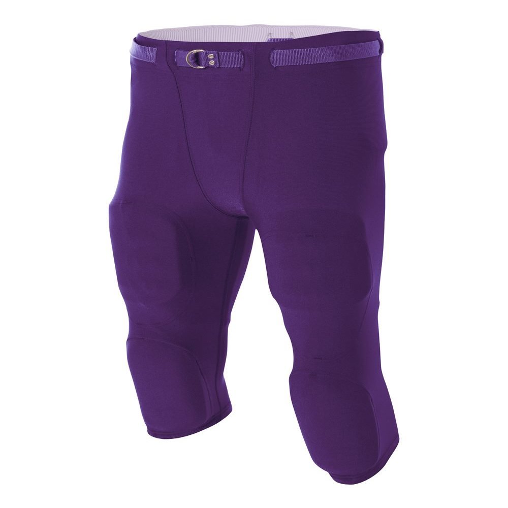 A4 Men's Flyless Football Pant 4XL PURPLE