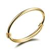 Eymi Children Jewelry 18k Gold Plated Bangle Bracelet for Toddlers Gift Safe Easy Adjustable 4.7" - 5.9" (A: 1 Pcs(Style 1)) view 1