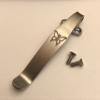 Satin Titanium Deep Carry Pocket Clip for Benchmade Crooked River Folders 15080-1 15080-2 with Asian Butterfly view 1