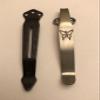 Satin Titanium Deep Carry Pocket Clip for Benchmade Crooked River Folders 15080-1 15080-2 with Asian Butterfly view 2