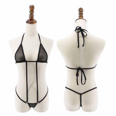 Tinpia Womens See-Through Mesh Micro Bikini Beach Lingeries G-String Slingshot Swimsuit