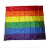 Moon 5x8 Embroidered Gay Pride Rainbow Stripes 210D Nylon Flag 5x8 - Bright Color UV Resistant - Prime Outside Garden Cave Home Decor view 1