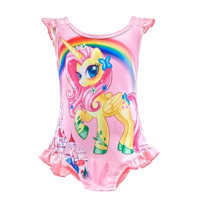 Dressy Daisy Girls Unicorn One Piece Bathing Suit Swimsuit Swimwear Size 3T Pink 054