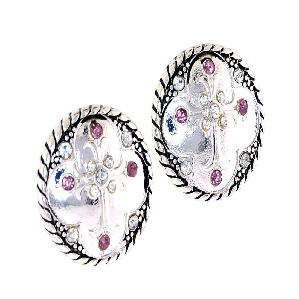 "CLIP-ON" Earrings"FIVE DESIGNS" Religouse and Spiritual Symbols (Cathedral Cross)