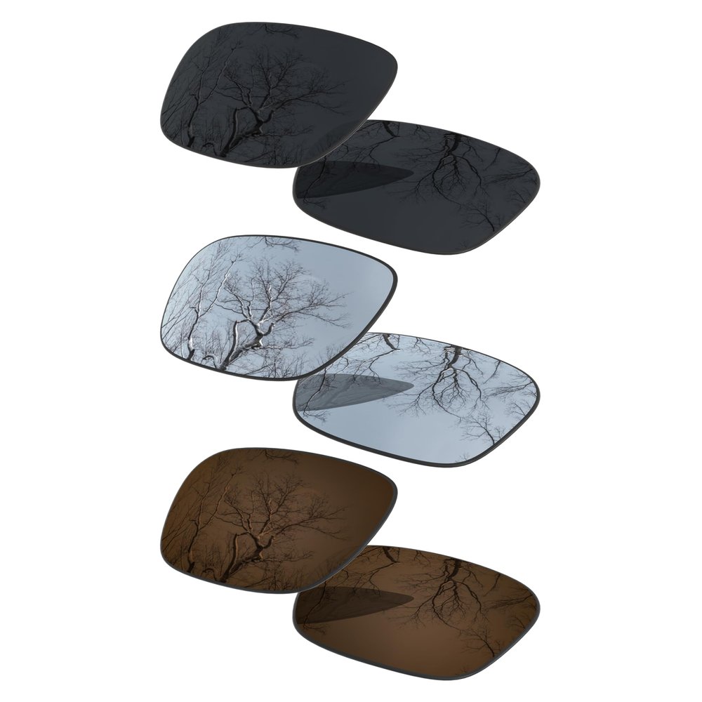 3 Pair Polarized Replacement Lenses for Oakley Holbrook Pack-BSB1