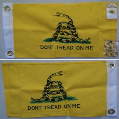 Moon 12x18 Embroidered Gadsden Double Sided 600D Nylon Flag 12''x18'' Pin 2 Clips - Bright Color UV Resistant - Prime Outside Garden Cave Home Decor