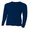 A4 Boy's Cooling Performance Long Sleeve Crew Shirt, Navy 2011, X-Small view 1