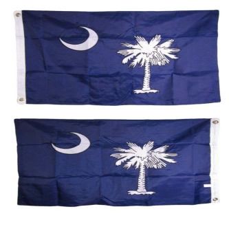 Moon 2x3 Embroidered South Carolina Double Sided 210D Sewn Nylon Flag 2x3 2 clips - Bright Color UV Resistant - Prime Outside Garden Cave Home Decor