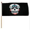 12''x18'' Wholesale Lot of 12 Sugar Skull Stick Flag wood staff - Bright Color UV Resistant - Prime Outside Garden Cave Home Decor view 1