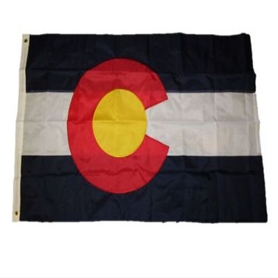 Moon 3x5 Embroidered State of Colorado 220D Sewn Nylon Flag 3x5 w/2 clips - Bright Color UV Resistant - Prime Outside Garden Cave Home Decor
