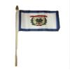 Wholesale Lot of 12 6x9 6''x9'' State of West Virginia Stick Flag wood Staff - Bright Color UV Resistant - Prime Outside Garden Cave Home Decor view 1