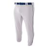 A4 Pro Style Elastic Bottom Baseball Pant - Silver/Navy - L view 1