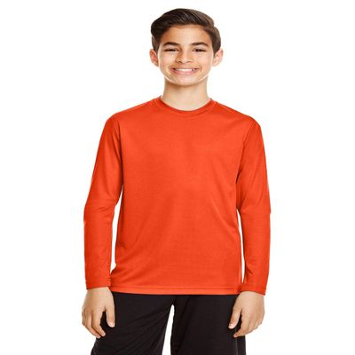Team 365 Youth Zone Performance Long-Sleeve T-Shirt XS SPORT ORANGE