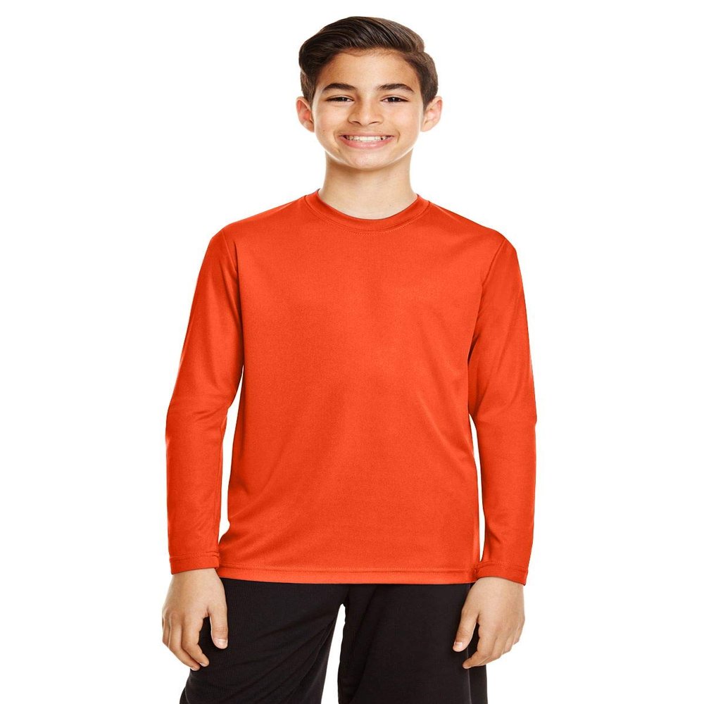 Team 365 Youth Zone Performance Long-Sleeve T-Shirt XS SPORT ORANGE
