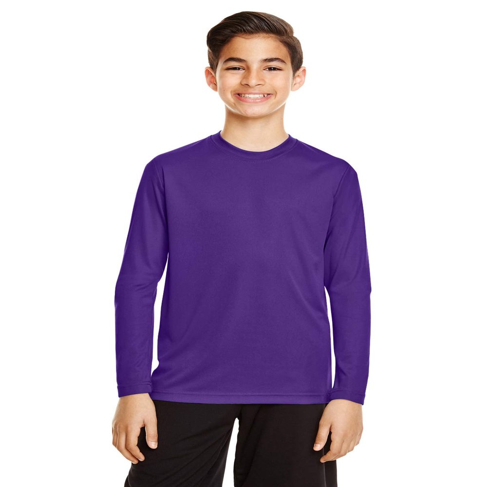 Team 365 Youth Zone Performance Long-Sleeve T-Shirt XS SPORT PURPLE