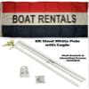 Moon 3x5 Advertising Boat Rentals Red White Blue Flag White Pole Kit Set 3x5 - Bright Color UV Resistant - Prime Outside Garden Cave Home Decor view 1