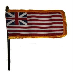 Moon Wholesale Lot of 12 Grand Union Gold Fringe 4''x6'' Desk Table Stick Flag - Bright Color UV Resistant - Prime Outside Garden Cave Home Decor