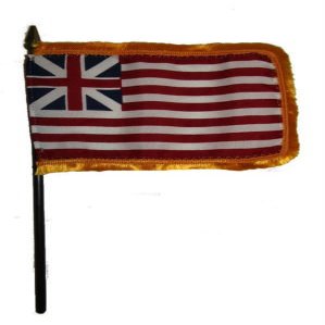 Moon Wholesale Lot of 12 Grand Union Gold Fringe 4''x6'' Desk Table Stick Flag - Bright Color UV Resistant - Prime Outside Garden Cave Home Decor