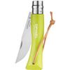 Opinel Colorama No.07 Folding Pocket Knife, Painted Wood Handles, Leather Lanyard (Anise) view 4