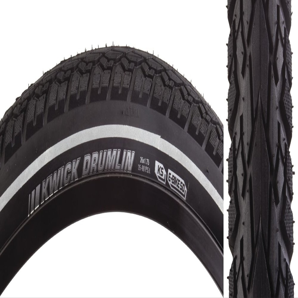 Kenda Kwick Drumlin Tire 26 x 1.75 SRC KS 60tpi WireBead, Reflective Tape