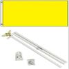 Moon 2x3 2x3 Advertising Solid Yellow Flag White Pole Kit Set - Bright Color UV Resistant - Prime Outside Garden Cave Home Decor view 1
