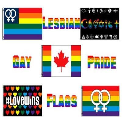 Moon 3x5 Wholesale Lot Canada Gay Pride Lesbian Female Set Flags Flag 3x5 - Bright Color UV Resistant - Prime Outside Garden Cave Home Decor