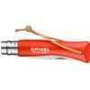 Opinel Colorama No.07 Folding Pocket Knife, Painted Wood Handles, Leather Lanyard (Orange) view 2