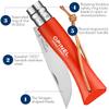 Opinel Colorama No.07 Folding Pocket Knife, Painted Wood Handles, Leather Lanyard (Orange) view 4