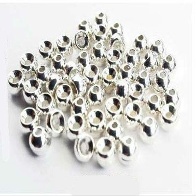 Rudder Round Tungsten Beads Copper Silver Gold Black Orange 7 Sizes 6 Colors (Silver, 4.60 mm = 3/16")
