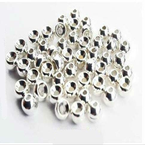 Rudder Round Tungsten Beads Copper Silver Gold Black Orange 7 Sizes 6 Colors (Silver, 4.60 mm = 3/16")