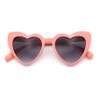Girls Kid Size Heart Shape Lolita Valentine Love Sunglasses Dark Pink - Smoke view 1