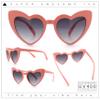 Girls Kid Size Heart Shape Lolita Valentine Love Sunglasses Dark Pink - Smoke view 2