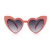 Girls Kid Size Heart Shape Lolita Valentine Love Sunglasses Dark Pink - Smoke view 3