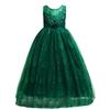 Flower Girl Embroidery Beaded Lace Long Pageant Princess Dresses Kids Prom Birthday Wedding Junior Bridesmaid Tulle Maxi Gown Big Girls First Communion Ball Party Dresses Green 7-8 Years view 1