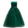 Flower Girl Embroidery Beaded Lace Long Pageant Princess Dresses Kids Prom Birthday Wedding Junior Bridesmaid Tulle Maxi Gown Big Girls First Communion Ball Party Dresses Green 7-8 Years view 2