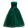 Flower Girl Embroidery Beaded Lace Long Pageant Princess Dresses Kids Prom Birthday Wedding Junior Bridesmaid Tulle Maxi Gown Big Girls First Communion Ball Party Dresses Green 7-8 Years view 4