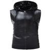 ZEROYAA Mens Hipster Metallic Zip Up Sleeveless Hooded Vest T Shirt with Kangaroo Pocket Z86 Black Small view 1