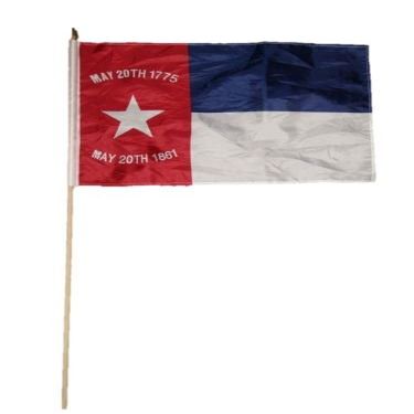 12''x18'' Wholesale Lot of 12 North Carolina Republic Stick Flag wood staff - Bright Color UV Resistant - Prime Outside Garden Cave Home Decor