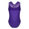 Agoky Girls' Mesh Splice Crisscross Cut Out Back Gymnastics Leotard Ballet Dance Top Athletic Shirt Dancewear Costume Purple 3-4 Years view 1