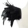 L'VOW Gothic Natural Feather Epaulet Shrug Cape Shoulder Strap for Halloween Pack of 2 (X- Black) view 3