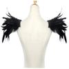 L'VOW Gothic Natural Feather Epaulet Shrug Cape Shoulder Strap for Halloween Pack of 2 (X- Black) view 4