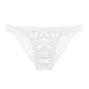 Alvivi Men's Sheer Mesh Ruffled Bikini Briefs Low Rise Silky Bulge Pouch Trunks Shorts Underwear White X-Large view 3